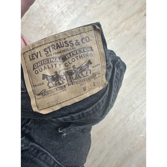 Vintage‎ Levi’s 550 Jeans 33x34 Black Tag Relaxed Tapered Made in USA 80’s Paper - Picture 2 of 7
